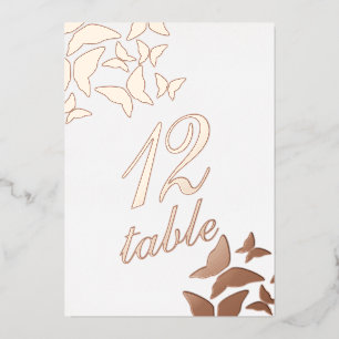 Butterfly Gold Pressed  Foil Table Number