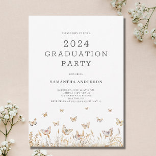 Butterfly Graduation Party  Invitation