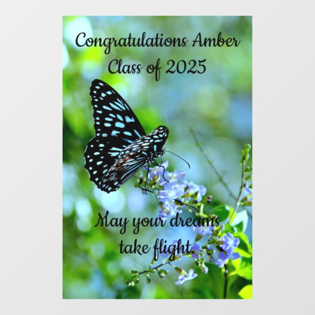 Butterfly Graduation Window Cling (Sheet)