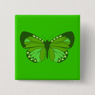 Butterfly Greens 2 Inch Square Button