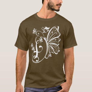 Butterfly Grunge Fairycore Aesthetic Letter F Mono T-Shirt