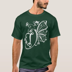 Butterfly Grunge Fairycore Aesthetic Letter T Mono T-Shirt