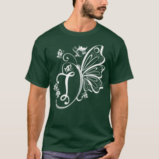Butterfly Grunge Fairycore Aesthetic Letter T Mono T-Shirt