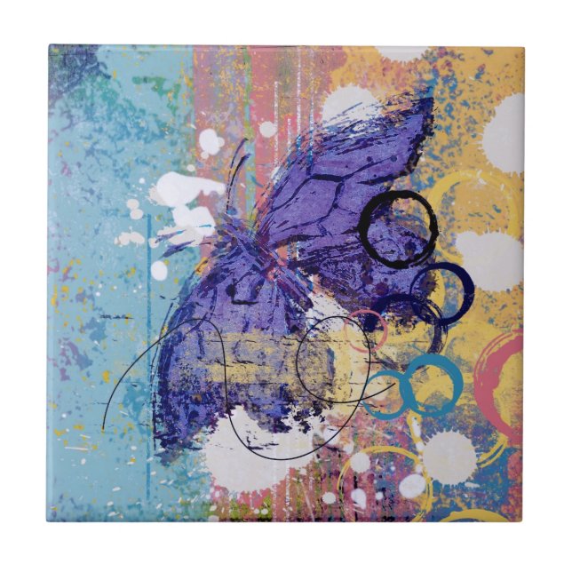 Butterfly Grunge Tile (Front)