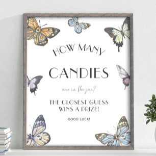 Butterfly Guess How Many Candies Game Poster
