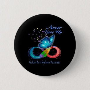 Butterfly Guillain Byrre Syndrome Awareness 2 Inch Round Button