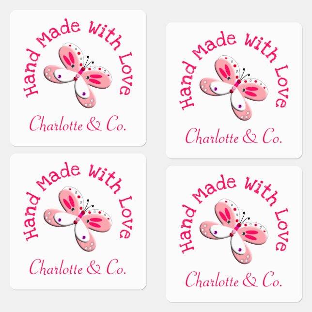 Butterfly Handmade With Love Product Personalized (Group)