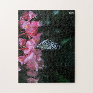 Butterfly Hanging from Flowers Jigsaw Puzzle