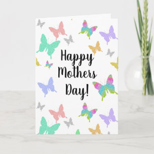 Butterfly Happy Mothers Day Pretty Cute Mom Card