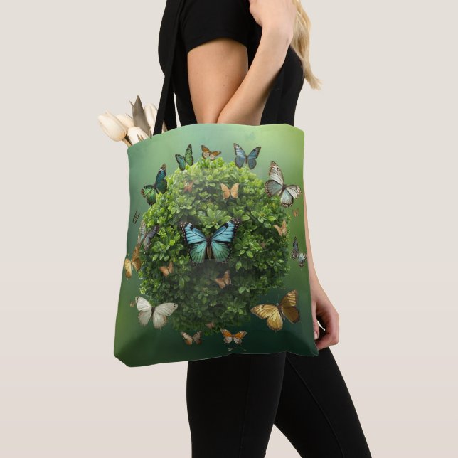 Butterfly Harmony Nature Sphere Eco Tote Bag (De près)