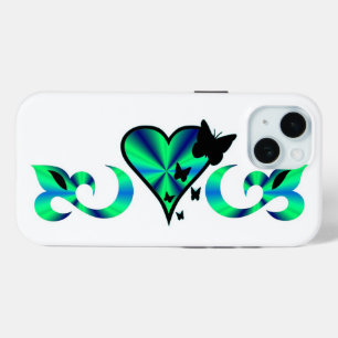 Butterfly Heart and Lily Rainbowart iPhone 15 Case