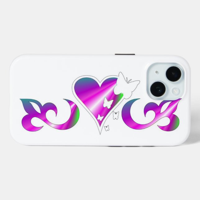 Butterfly Heart and Lily Rainbowart Case-Mate iPhone Case (Back (Horizontal))
