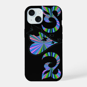 Butterfly Heart and Lily Rainbowart iPhone 15 Case