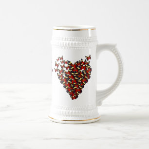Butterfly heart beer stein
