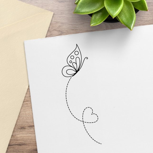 Butterfly Heart - Colour Me Rubber Stamp (Creator Uploaded)