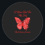 Butterfly Heart Disease Awareness Classic Round Sticker<br><div class="desc">Butterfly Heart Disease Awareness</div>