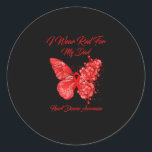 Butterfly Heart Disease Awareness Classic Round Sticker<br><div class="desc">Butterfly Heart Disease Awareness</div>