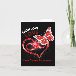 Butterfly Heart Faith Hope Love Heart Disease Awar Card