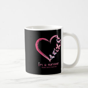 Butterfly Heart I'm A Survivor Breast Cancer Aware Coffee Mug