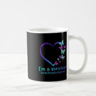 Butterfly Heart Im A Survivor Suicide Prevention A Coffee Mug