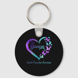 Butterfly Heart Im A Survivor Suicide Prevention A Keychain