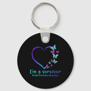 Butterfly Heart Im A Survivor Suicide Prevention A Keychain