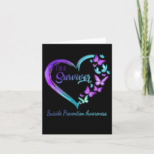 Butterfly Heart I'm A Survivor Suicide Prevention  Card
