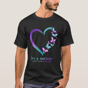 Butterfly Heart I'm A Survivor Suicide Prevention T-Shirt