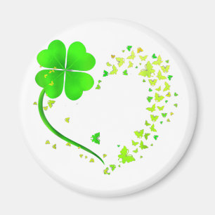 butterfly heart leaf irish st patrick day clover h magnet