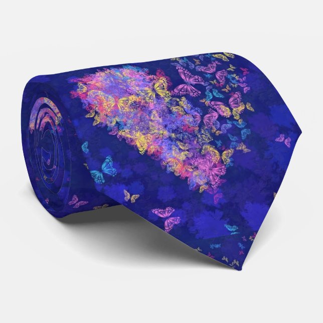 Butterfly Heart Neck Tie (Rolled)