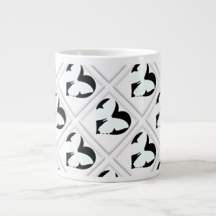 Butterfly Heart On White  Large Coffee Mug