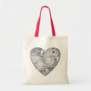 Butterfly Heart Pattern Tote Bag
