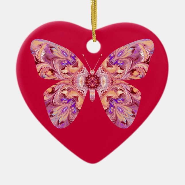 Butterfly Heart Shaped Ornament (Front)