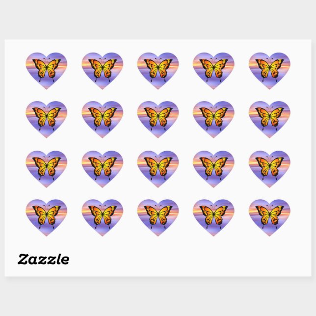 Butterfly  heart sticker (Sheet)