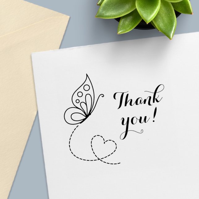Butterfly Heart Thank You Self-inking Stamp (Creator Uploaded)