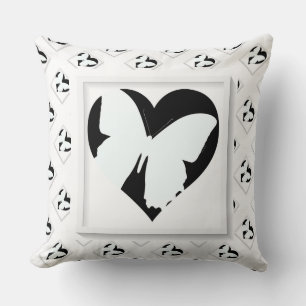 Butterfly Heart  Throw Pillow