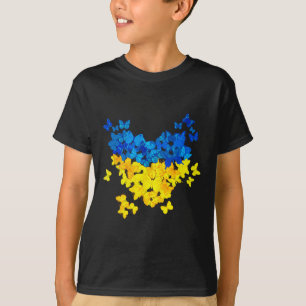 Butterfly Heart Ukraine Flag Ukrainian Ukrainian  T-Shirt