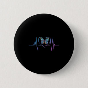 Butterfly Heartbeat Suicide Awareness  2 Inch Round Button