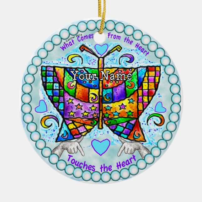 Butterfly Hearts Ornament (Front)