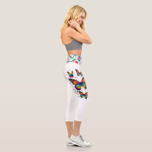 Butterfly High-Waist Capri Leggings