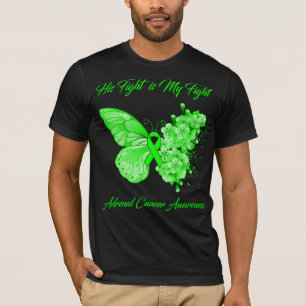 Butterfly His Fight is My Fight Adrenal Cancer T-Shirt