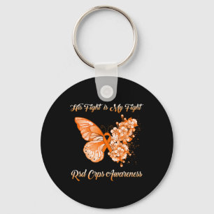 Butterfly His Fight Is My Fight Rsd Crps Awareness Keychain