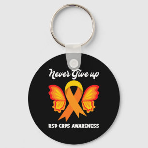 Butterfly Hope Fighter Orange Ribbon RSD CRPS Awar Keychain