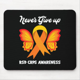 Butterfly Hope Fighter Orange Ribbon RSD CRPS Awar Mouse Pad