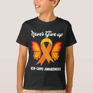 Butterfly Hope Fighter Orange Ribbon Rsd Crps Awar T-Shirt