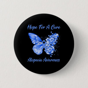 Butterfly Hope For A Cure Alopecia Awareness 2 Inch Round Button