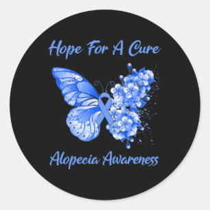 Butterfly Hope For A Cure Alopecia Awareness Classic Round Sticker