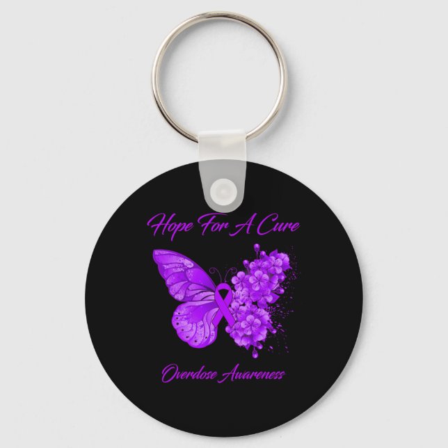 Butterfly Hope For A Cure Overdose Awareness  Keychain (Front)