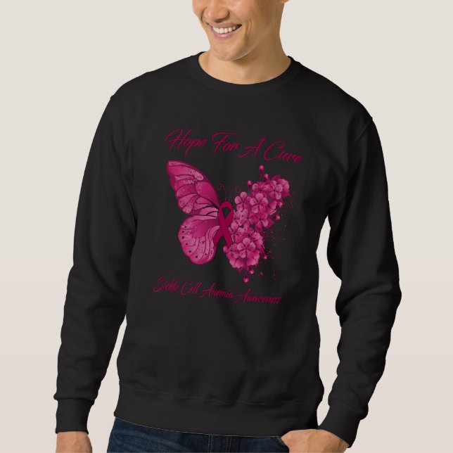Butterfly Hope For A Cure Sickle Cell Anemia Aware Sweatshirt (Front)