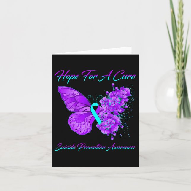 Butterfly Hope For A Cure Suicide Prevention Aware Card (Front)